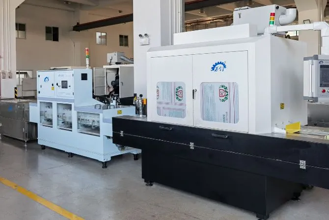 Automated Deburring + Three-station High-pressure Water Spray Cleaning+ drying Production Line